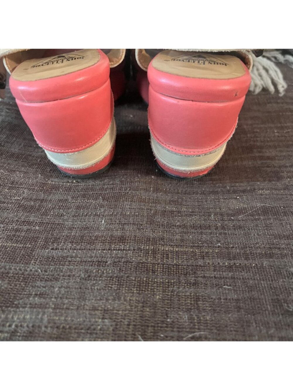 JOHN FLUEVOG Prepare Advisor Platform Slingback Heels in Pink, Ivory and Grey L - Picture 3 of 10